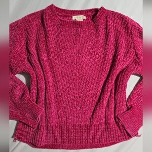 Luv Lane Fuchsia Women's Crew Neck Sweater